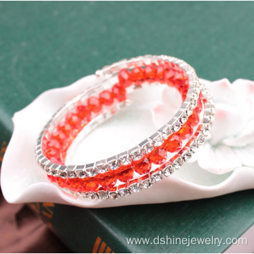 Multilayer Crystal Beaded Jewelry Rhinestone Stretch Bangle